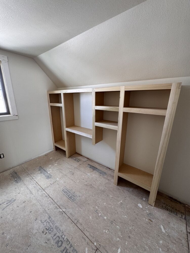 New Tallgrass build, closet shelving under construction