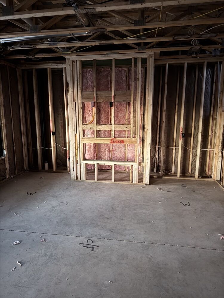 New Tallgrass build, framed room with window and rough electrical