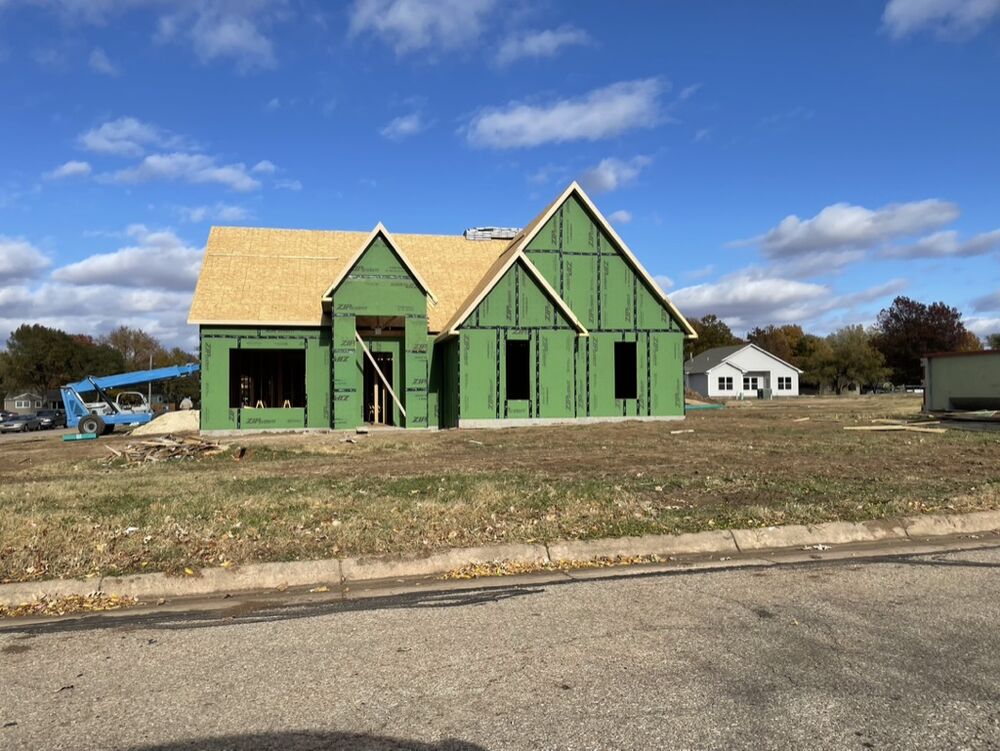 New Tallgrass build, framed exterior with roof trusses set