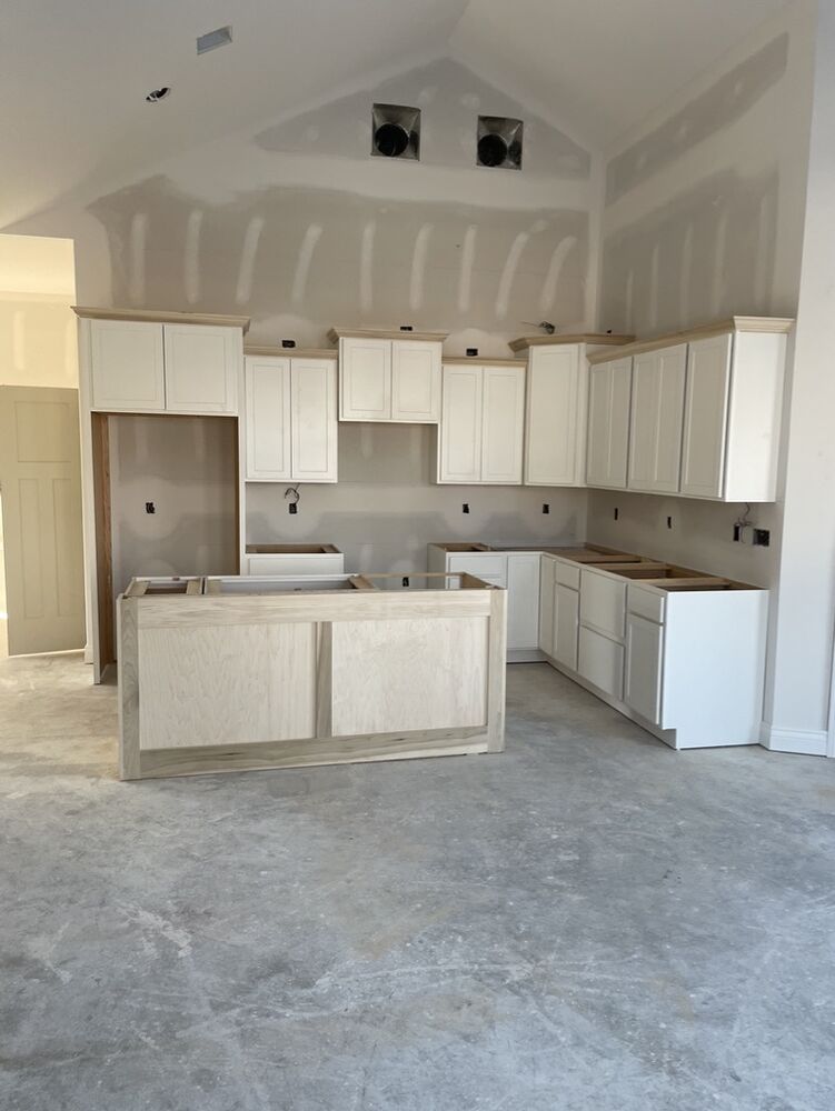 New Tallgrass build, kitchen cabinets and island in progress