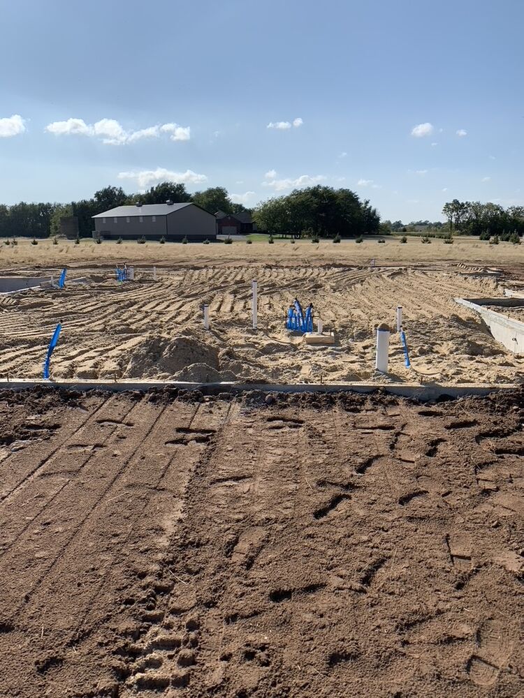 New Tallgrass build, lot graded and staked for foundation work