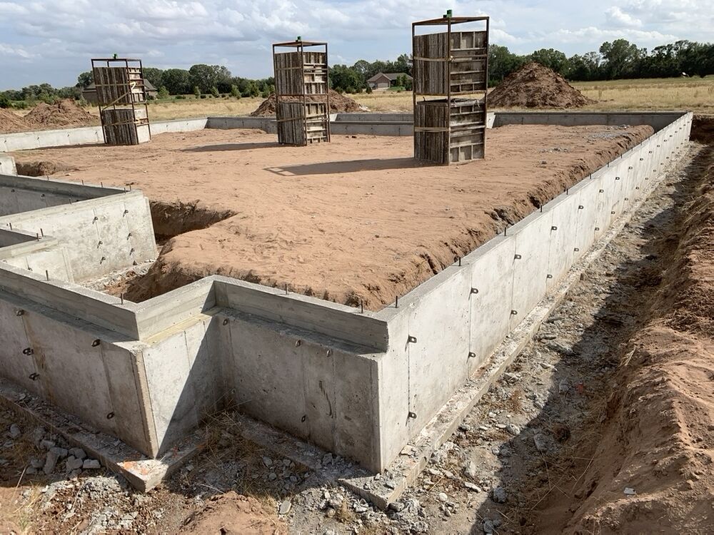 New Tallgrass build, foundation walls poured with concrete forms staged