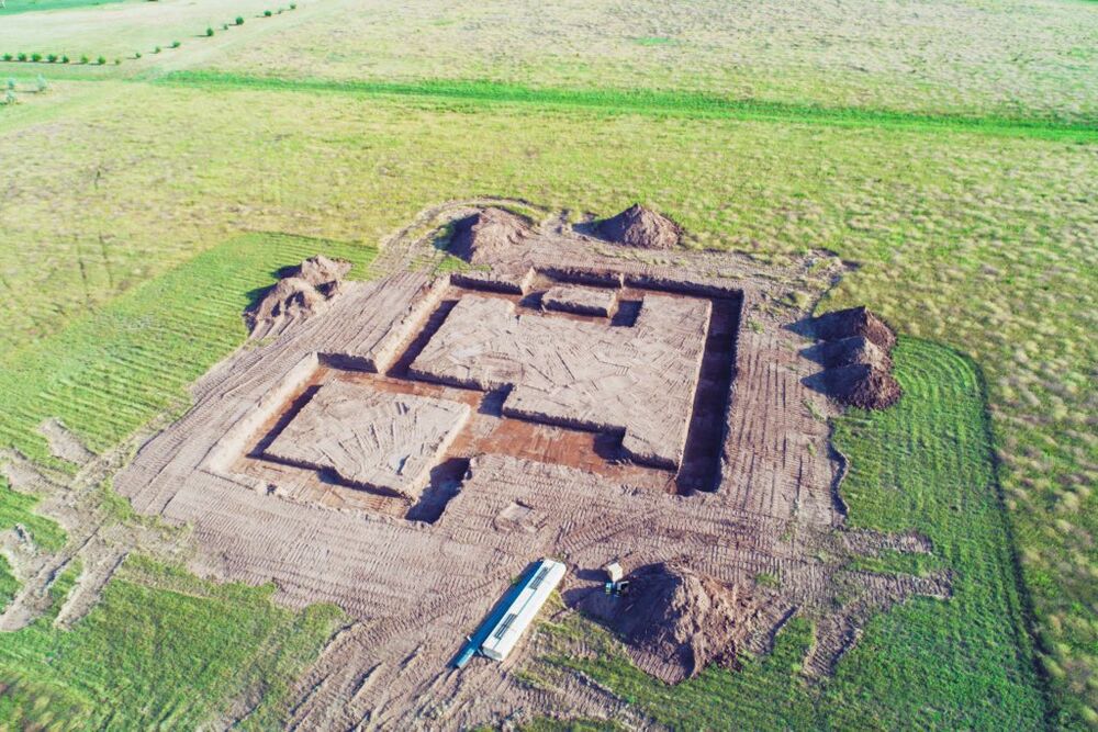 New Tallgrass build, aerial view of foundation excavation